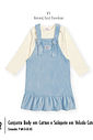 Conjunto Cotelê Bebê Menina Azul Mundo Cinti