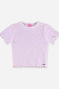 Blusa Boxy Infantil Menina em Malha Lastex com Strass Lilás
