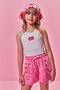 Conjunto Infantil Menina Regata com Recorte e Short Estampa Bandana