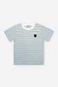 Conjunto Infantil Listrado com Camiseta Flamê e Bermuda Waffle