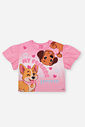 Blusa Infantil em Meia Malha com Estampa de Cachorrinhos – Camiseta Menina Verão com Strass ROSA IOGURTE