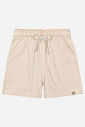 Bermuda Infantil Arrumadinha em Linho Sarjado com Elastano e Cadarço OFF WHITE