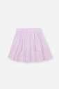 Conjunto Infantil com Regata Boxy e Saia Shorts com Glitter – Look Menina Verão em Meia Malha LILAS BRUMA