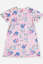 Camisola Infantil Menina Rosa Estampa Beauty em Malha Suede