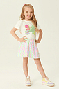 CONJ BLUSA E SAIA/SHORTS NATURAL/VD NEON