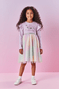 Vestido Infantil Menina Unicorns Are Magical Lilás Mundo Cinti