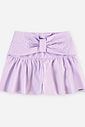 Conjunto Infantil Regata Cropped e Short Lilás com Laço e Strass