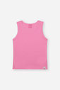 Regata Infantil Básica em Cotton com Algodão – Blusa Menina Sem Manga Verão ROSA CONFETE