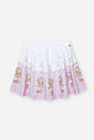 Conjunto Infantil com Blusa de Um Ombro Só e Saia Shorts em Cetim Glow – Look Menina Verão com Stras ROSA IOGURTE