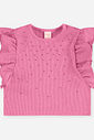 Conjunto Bebê Blusa Boxy com Strass e Short Rosa