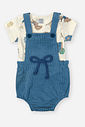Conjunto Bebê Menino Body Fazendinha e Jardineira Denim