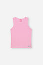 Regata Infantil Fashion em Canelado Glow com Strass ROSA IOGURTE