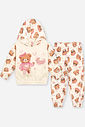 Conjunto Moletom Felpado Bebê Menina Ursa Print Beli.me