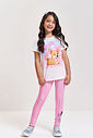 Legging Infantil em Suplex Listrada – Calça Legging Menina Verão com Elastano ROSA CONFETE