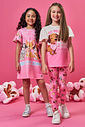 Conjunto Infantil com Blusa Degradê e Legging em Suplex – Look Menina Verão com Cachorrinho e Strass NATURAL/RS CONFETE