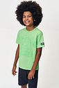 Conjunto Menino Camiseta Urso Gamer e Bermuda Selva
