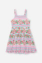 Vestido Infantil em New Stretch Estampado – Vestido Menina Verão com Etiqueta com Essência ROSA IOGURTE