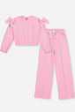 Conjunto em Moletom Felpado Infantil Menina Laços Beli.me