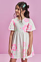 Vestido Infantil Menina com Saia Fluida e Estampa de Flores – Vestido Mundo Cinti