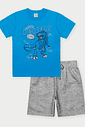 CONJ CAMISETA E BERMUDA AZ VIBRANTE/MESCLA M
