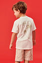 Conjunto Camiseta Estampa Costas E Bermuda Natural E Marrom Abrange Conjunto Camiseta Estampa Costas E Bermuda Natural E Marrom Abrange