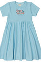 Vestido Infantil Evasê Manga Curta Just Smile Azul Vestido Infantil Evasê Manga Curta Just Smile Azul