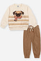 Conjunto Bebê Menino Pug de Cachecol Divertto