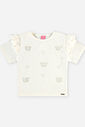 Blusa Boxy Infantil Menina com Strass e Corações Natural
