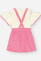 Conjunto Infantil Menina Blusa E Salopete Rosa Mundo Cinti