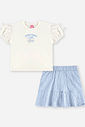 Conjunto Infantil Blusa com Babados e Saia-Short Provence