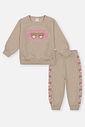 Conjunto Bebê Menina Blusão Happy Mood E Calça Bege Mundo Cinti