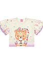 Conjunto Infantil Menina Blusa Boxy E Short Borboletas Off White Cinti