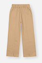 Conjunto Infantil Menina Blusão Be Happy E Wide Leg Bege Mundo Cinti