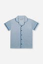 Pijama Infantil Menino Listrado com Camiseta e Bermuda Denim