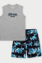 Conjunto Infantil Menino Jurassic Streets Cinza Abrange