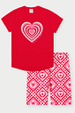 Conjunto Infantil Menina Coração Vermelho Abrange