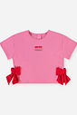 Conjunto Infantil Menina Blusa Boxy e Short com Laços