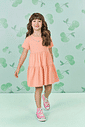 Vestido Menina com Colar de Miçangas Laranja Mundo Cinti