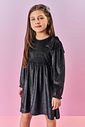 Vestido Infantil Menina Brilho Preto Mundo Cinti