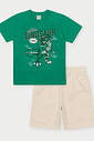 Conjunto Menino T-Rex Verde Abrange