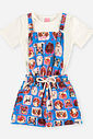 Conjunto Infantil Menina Blusa e Jardineira de Cachorrinhos