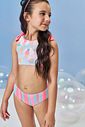 Biquíni Infantil em Malha UV com Estampa de Sorvetes e Gelato – Moda Praia Menina Rosa Neon VD ATOL/ROSA NEON