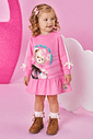 Vestido de Inverno Bebê Menina Ursa Smile Mundo Cinti ROSA CONFETE