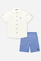 Conjunto Infantil Camisa de Tricoline e Bermuda em Tecido Eco