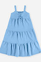 Vestido Infantil Menina Azul com Glitter em Moletinho Waffle