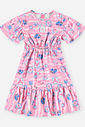 Vestido Infantil Menina Estampa de Fundo do Mar