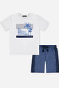 Conjunto Menino Camiseta Street e Bermuda Marinho