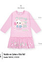 Vestido Infantil Menina Rosa com Pompons – Vestido Bebê Gatinha Mundo Cinti