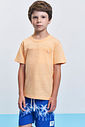 Conjunto Infantil Camiseta Flamê e Bermuda Tropical Laranja