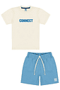 CONJ CAMISETA E BERMUDA NATURAL/AZ ROYAL